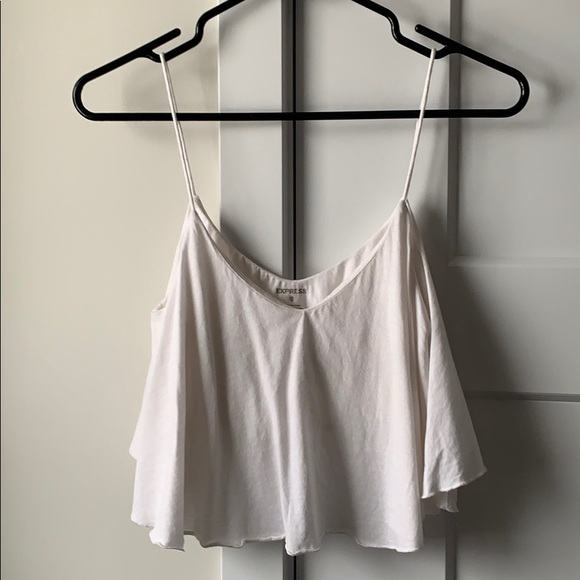 💙3/$30 EXPRESS white ruffle crop top - Picture 2 of 5